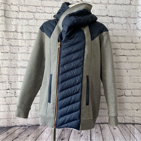 Kit and Ace Liberty Jacket French Terry Puffer Grey Blue size 10 goose down - Picture 2 of 12